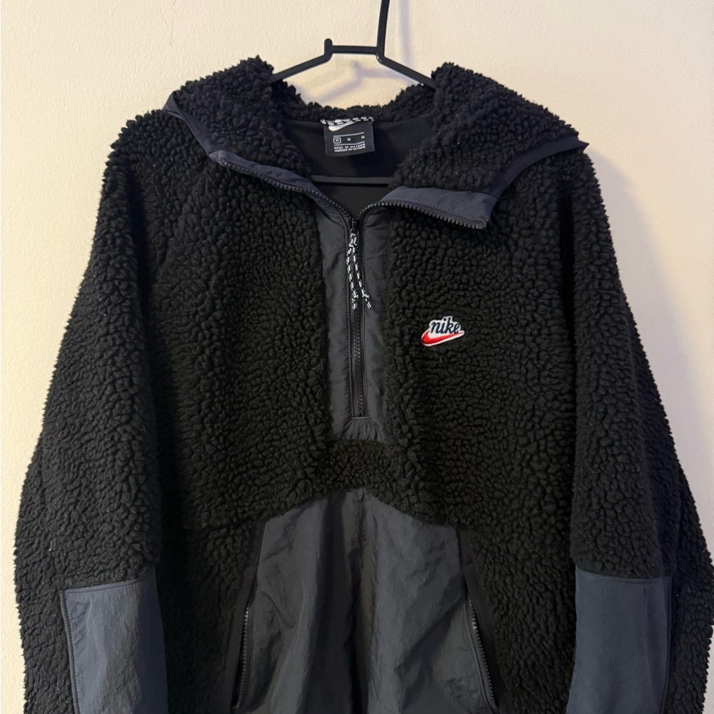 Nike Black Sherpa Fleece Half-Zip Jacket Men’s Medium